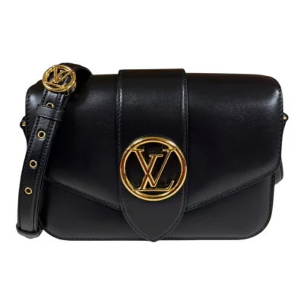 Louis Vuitton Pont Neuf Shoulder Bag Leather Black